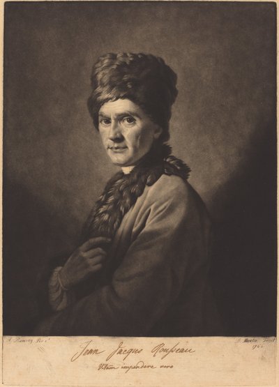 Jean-Jacques Rousseau af David Martin after Allan Ramsay