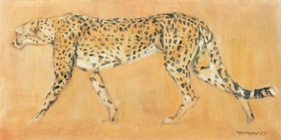 Cheetah Stalking, 2021 (olie på lærred) af David Mayer