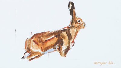 Hare, 2022 (olie på lærred) af David Mayer