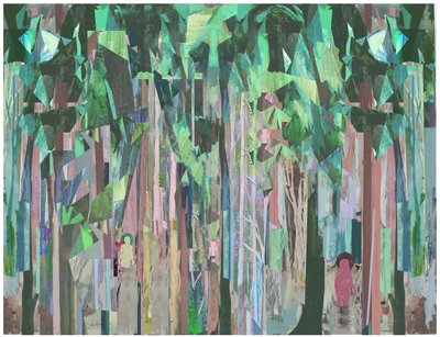 Spaces In Between, 2017 Mixed Media på træpanel af David McConochie