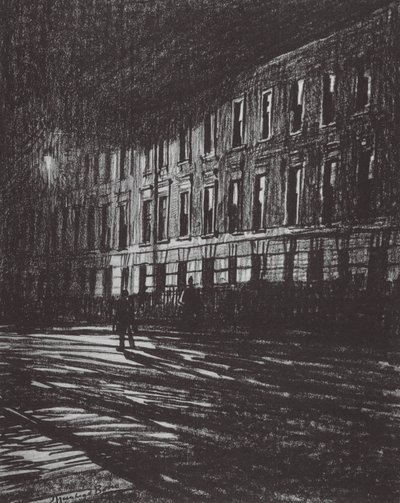 London: North O Euston (farvelitografi) af David Muirhead (after) Bone