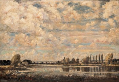 A River Scene (olie på lærred) af David Muirhead
