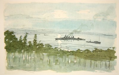 En let krydser: aften, illustration fra 