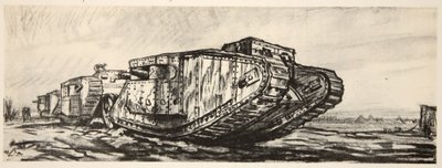 En række kampvogne, illustration fra 