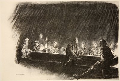 En messe i Royal Flying Corps, illustration fra 