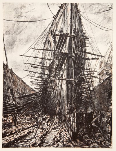HMS Lion i tørdok, illustration fra 