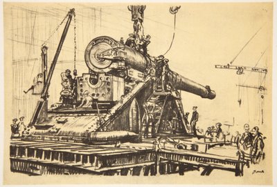 Montering af en stor kanon, illustration fra 