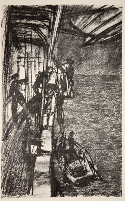 Off Havre: tager lodsen om bord på et hospitalsskib, illustration fra 