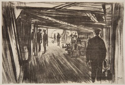Om bord på en slagkrydser: mellem dækkene, illustration fra 