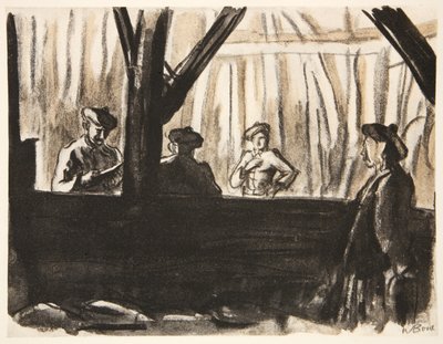 Skotske soldater i en fransk lade, illustration fra 