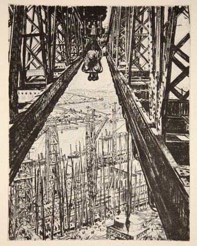 Skibsværft set fra Big Crane, illustration fra 
