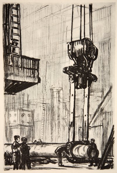 The gun pit: the great clutches of the crane, illustration fra 