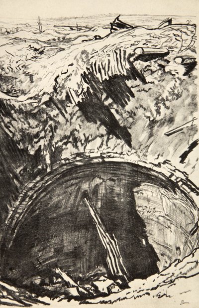 Gruben på Mouquet Farm, illustration fra 