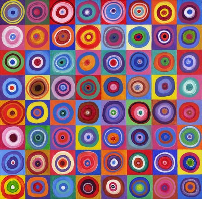 In Square Circle 64 efter Kandinsky, 2012 (akryl på lærred) af David Newton