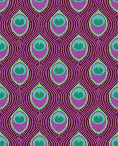 Peacock Magenta, 2019 (mixed media digital) af David Newton