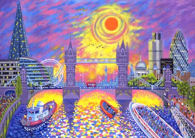 Solnedgang: Pool of London, 2013 af David Newton