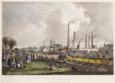 Udsigt på St. Rollox, der ser mod sydøst; Åbning af Glasgow og Garnkirk Railway, 1832 af David Octavius Hill