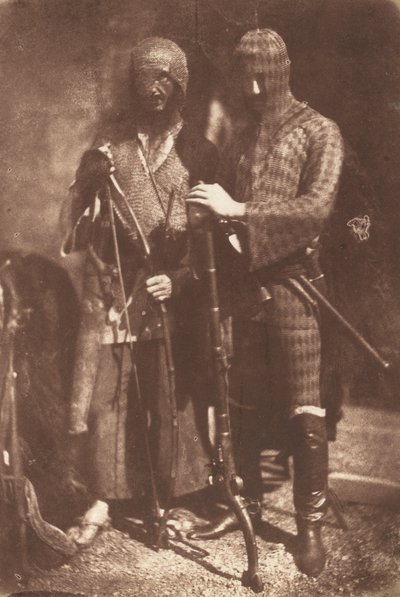 afghansk eller cirkassisk rustning af David Octavius Hill and Robert Adamson