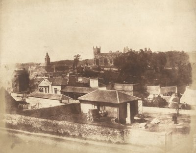 Linlithgow, fra banegården, med rådhuset, St. Michael