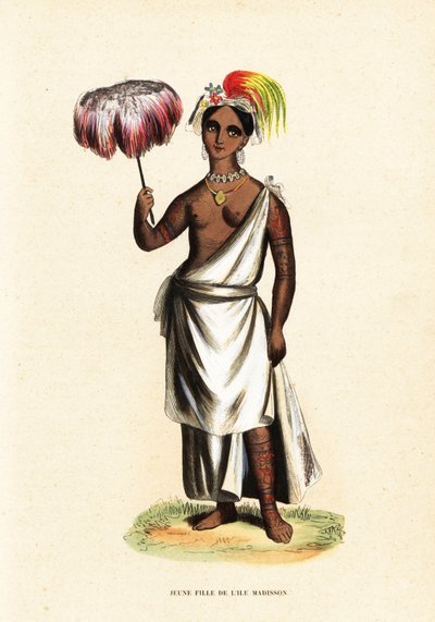 Piteenee, en ung kvinde fra Nuku Hiva, Marquesas Islands (Fransk Polynesien) af David Porter