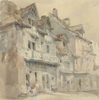 Huse i Dieppe af David Roberts (attributed to)