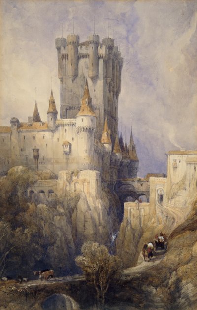 Alcazar, Segovia, Spanien, 1836 af David Roberts