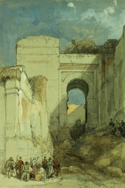 An Old Moorish Gateway, Granada, 1883 af David Roberts