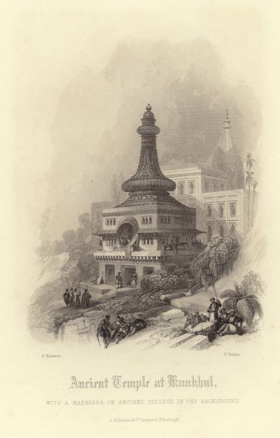 Gammelt tempel ved Kunkhul af David Roberts