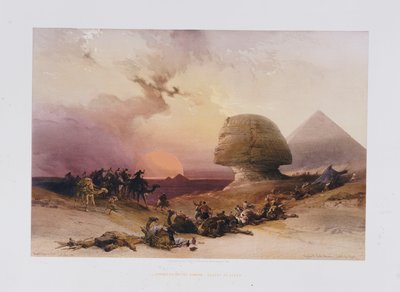 Simooms tilgang. Gizehs ørken, fra "Egypten og Nubien) af David Roberts