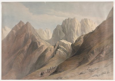 Ascent of the Lower Range of Sinai, 1839. af David Roberts