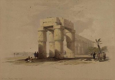 I Luxor, Theben, Øvre Egypten, fra "Egypt and Nubia", bind 1 (litho) af David Roberts