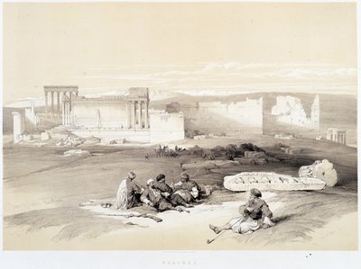Baalbec (Baalbek) i Libanon, tegning lavet 05/05/1839 i “The Holy Land””, London 1849 af David Roberts