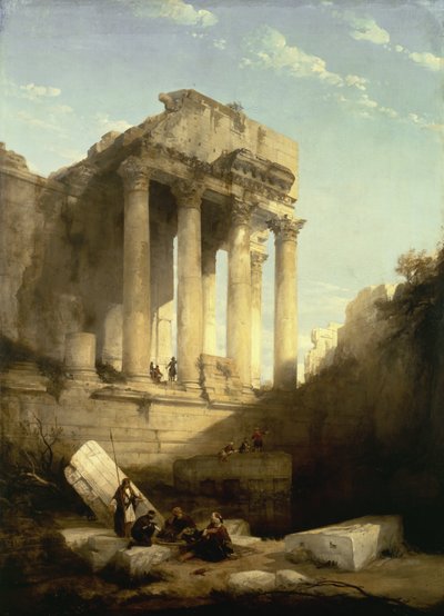 Baalbec - Ruinerne af Bacchus-templet af David Roberts