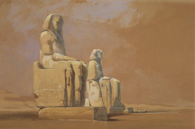 Colossi, Theben, 1838 af David Roberts