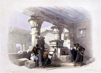 Deir Al-Madinah, Theben, fra "Egypt and Nubia", bind 1 (litografi) af David Roberts