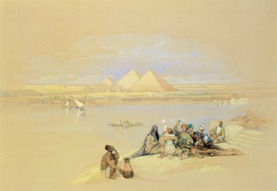 Egypten, Giza, Pyramids, af David Roberts af David Roberts
