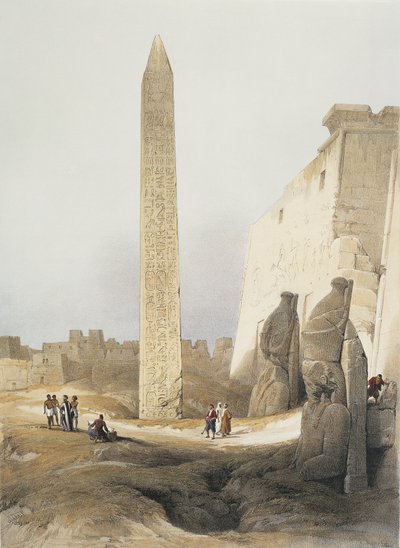 Egypten, Obelisk ved templet i Luxor, gravering af David Roberts af David Roberts