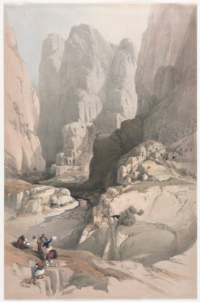 Indgang til Petra, Teatret, 1839. af David Roberts