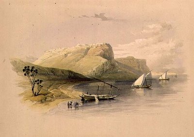 Fortress of Ibrim, Nubia, fra "Egypt and Nubia", Vol.1 (litho) af David Roberts