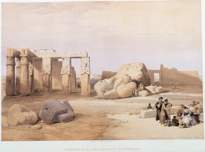 Fragmenter af de store kolosser, ved Memnonium, i "Det Hellige Land", London 1849 af David Roberts