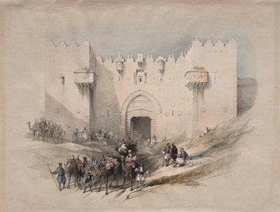 Damaskus port, Jerusalem, 1839. af David Roberts