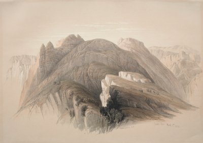 Gebil Hor. Mount Hor, fra klipperne, der omkranser Petra af David Roberts