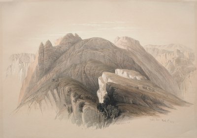 Gebil Hor. Mount Hor, fra klipperne, der omkranser Petra, 1839. af David Roberts
