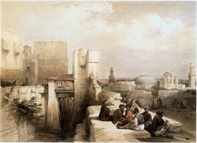 I det hellige land: Jerusalem, indgangen til citadellet (gravering) af David Roberts