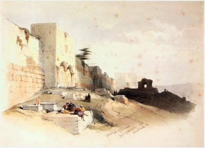 I det hellige land: Jerusalem, den gyldne port (gravering) af David Roberts