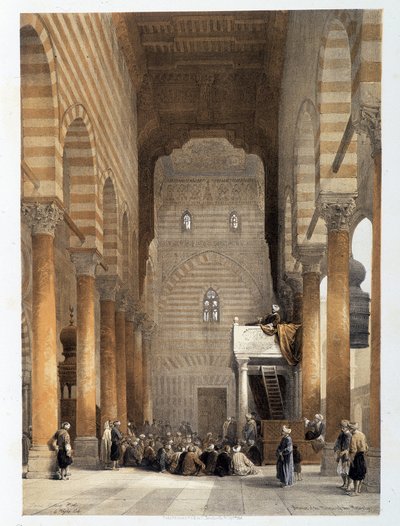 Interiør af Metwalys-moskeen i Kairo i "Det Hellige Land", London 1849 af David Roberts
