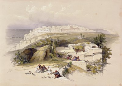 Jaffa, 26. marts 1839, plade 62 fra bind II af "The Holy Land", graveret af Louis Haghe (1806-85), udg. 1843 af David Roberts