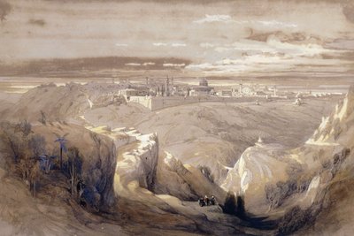 Jerusalem fra vejen, der fører til Betania, af David Roberts