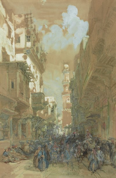 Moskeen El Mooristan, Cairo, Egypten, 1838 af David Roberts
