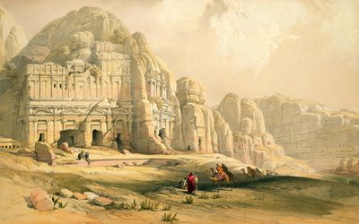 Petra, 8. marts 1839, plade 96 fra bind III af "The Holy Land", graveret af Louis Haghe (1806-85), udg. 1849 af David Roberts